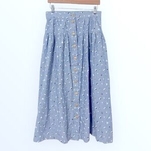Vintage Saks Fifth Avenue Button front floral midi skirt Vintage size 12